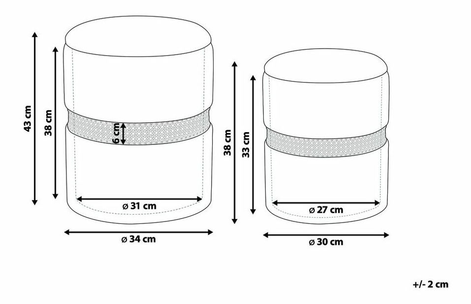 Set 2ks taburetiek Medza (sivá)