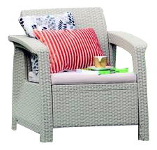 Záhradné kreslo Corfu cappuccino (umelý ratan)