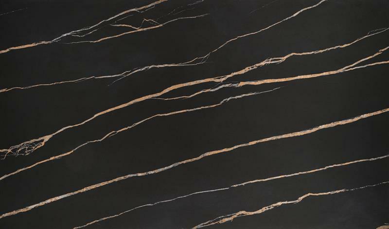 Széthúzható étkezőasztal 140-200 cm Leta (fekete márvány + dió) (6 8 fő részére)