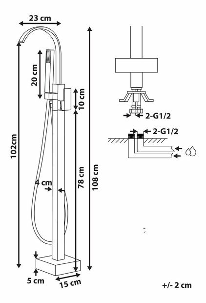 Vodovodná batéria Riji (čierna) 