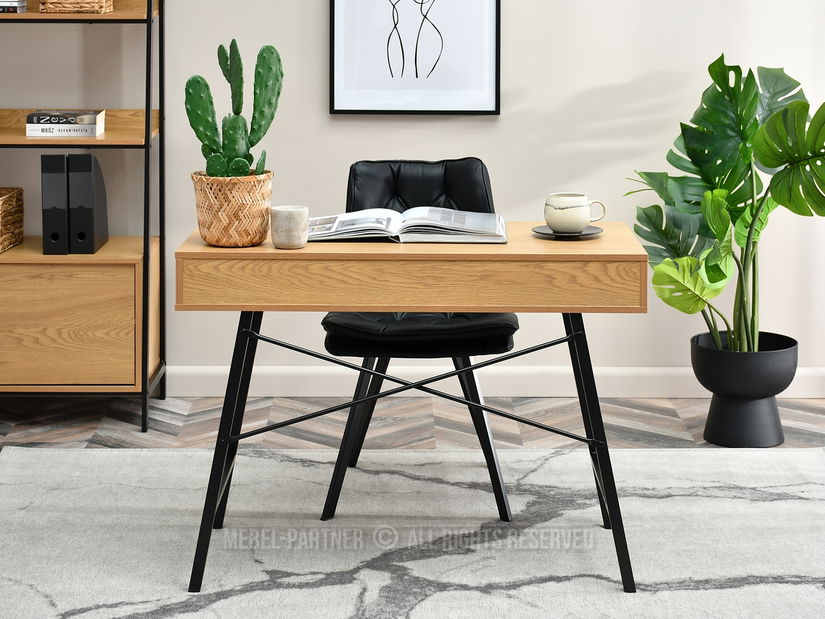 Masă PC Fallon (stejar negru + negru)