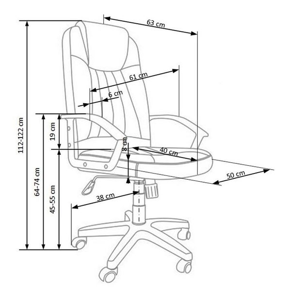Uredska fotelja Rogiet siva (siva)