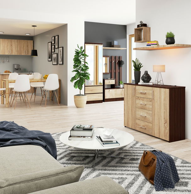 Komoda Katsav (wenge + dub sonoma)