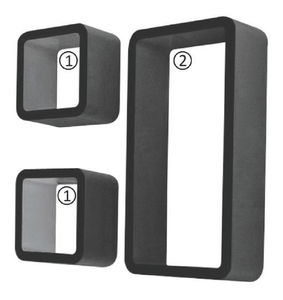 Polica Trinity (crna) (3kom.)