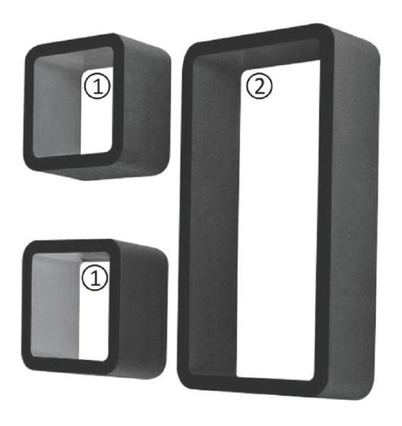 Polica Trinity (crna) (3kom.)