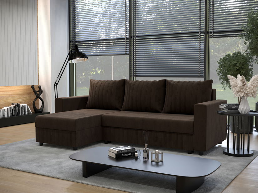 Sarok ülőgarnitúra Peak L (sötétbarna) (B)