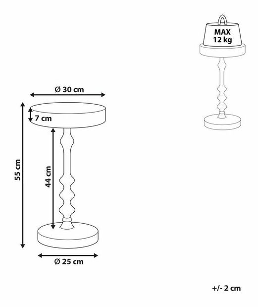 Príručný stolík Aime (čierna)