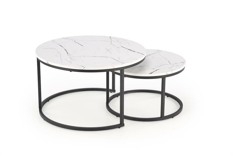 Set 2 buc. măsuțe de cafea Jacarta (alb + negru)