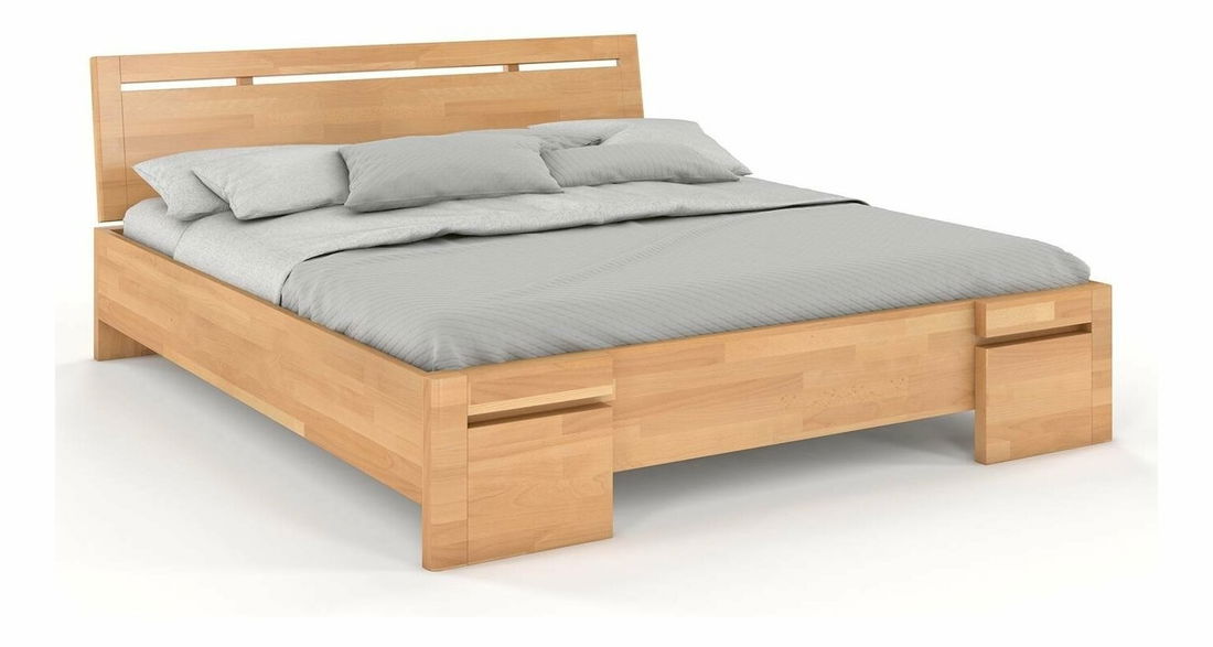 Manželská posteľ 200 cm Naturlig Bokeskogen High (buk)