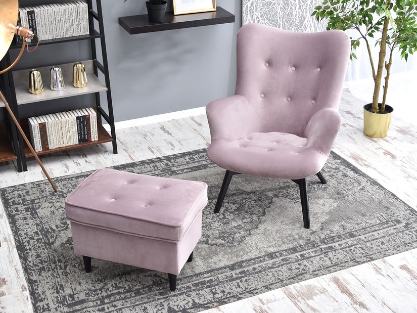 Relaxačné kreslo Florentino (svetlofialová + čierna)