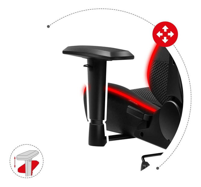 Herné kreslo Fusion 6.3 (čierna + viacfarebná) (s LED osvetlením)