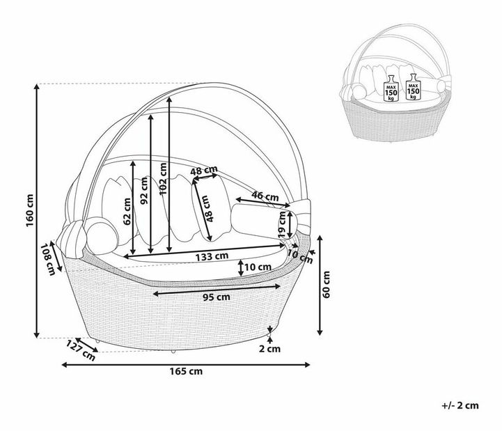 Záhradná zostava Sonderso (svetlohnedá)
