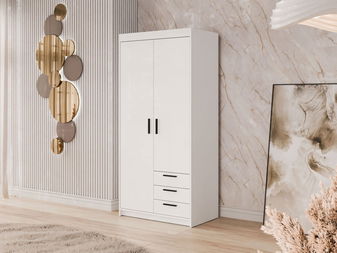 Šatníková skriňa Milica 2D3S (biela)