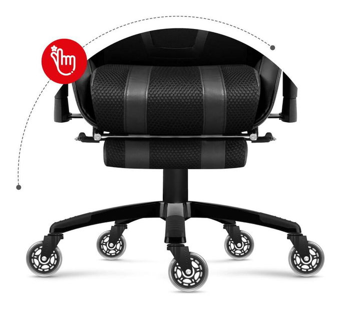 Set de 5 roți pentru scaune de birou Caspar (negru)