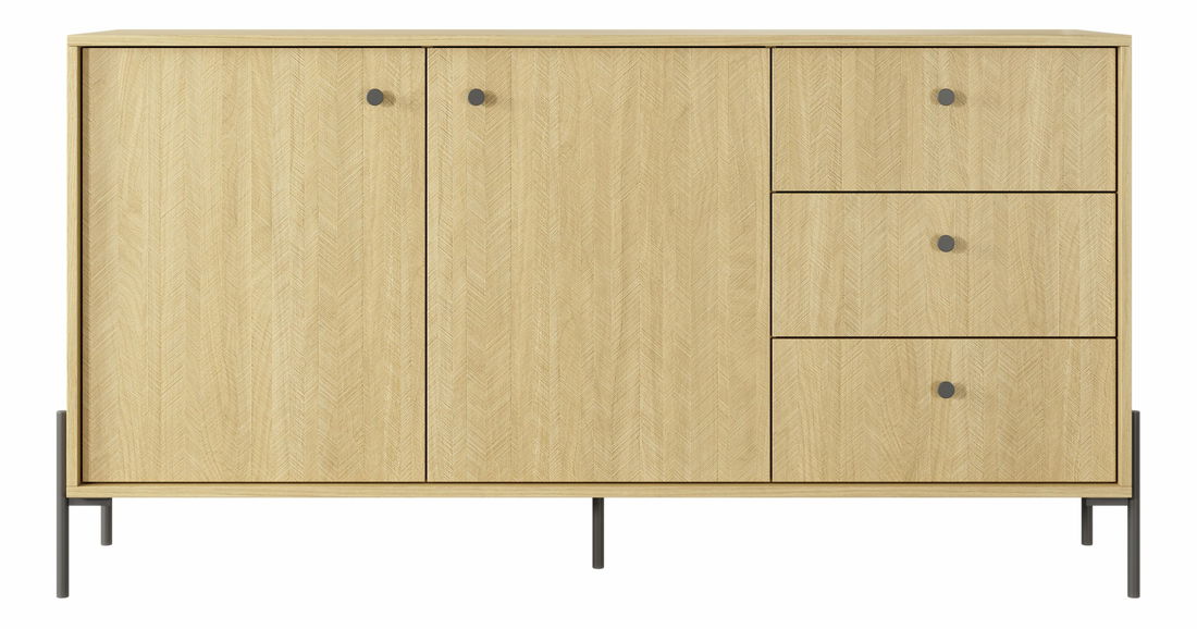 Comodă Scandia 2D3S (Stejar scandi + jedlička scandi)