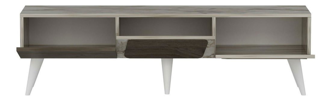 TV asztal/szekrény Sepiva (mramor + orech) 