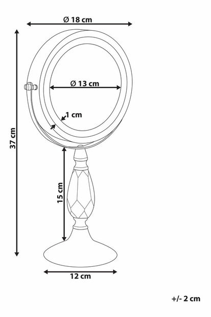 Makeup zrkadlo ø 18 cm Maurie (zlatá)