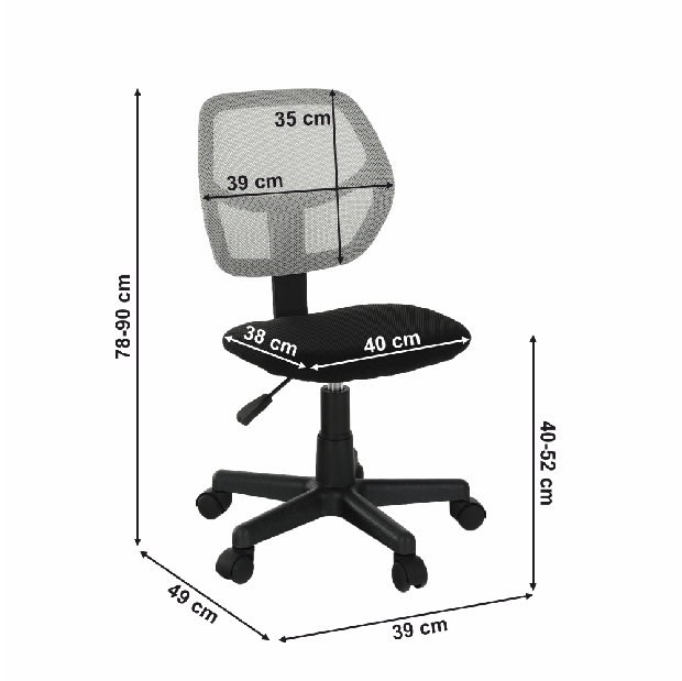 Forgószék Mesh (szürke) 