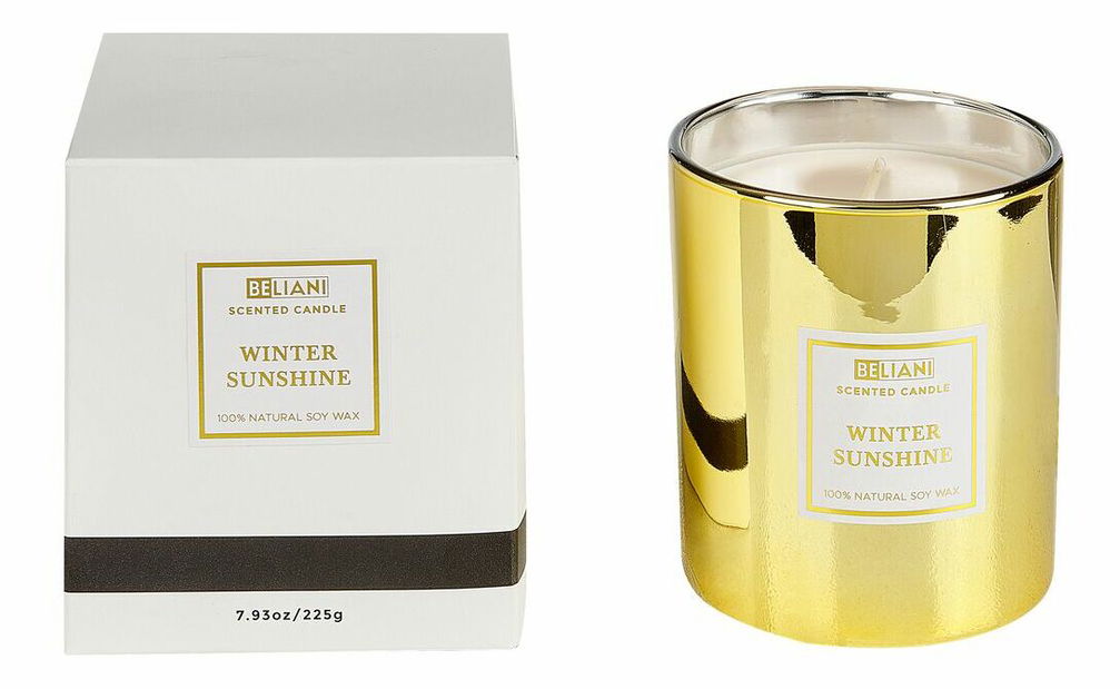 Sada 3 ks vonných sviečok jablko/jazmín/zimné slnko Graciano (zlatá)