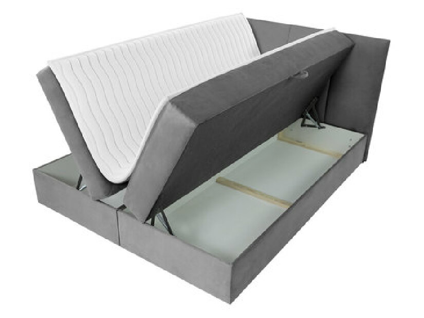 Manželská posteľ 160 cm Gondola (sivá ) (s roštom, matracom a úl. priestorom)