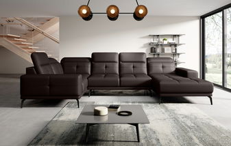 U alakú sarokkanapé Nicolette (sötétbarna) (B)