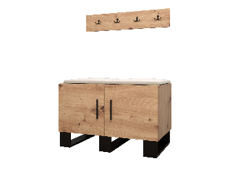 Set mobilier pentru hol Amanda 21 (Stejar artisan + bej)