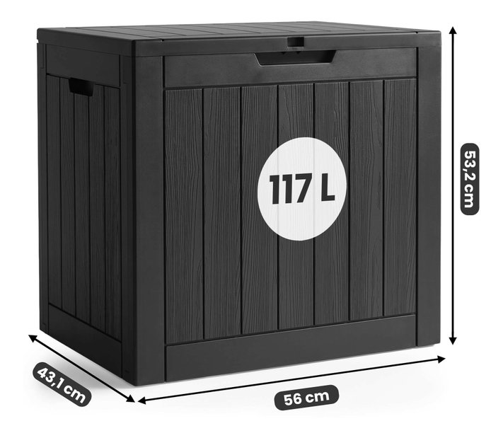 Kerti láda 117 L (fekete)