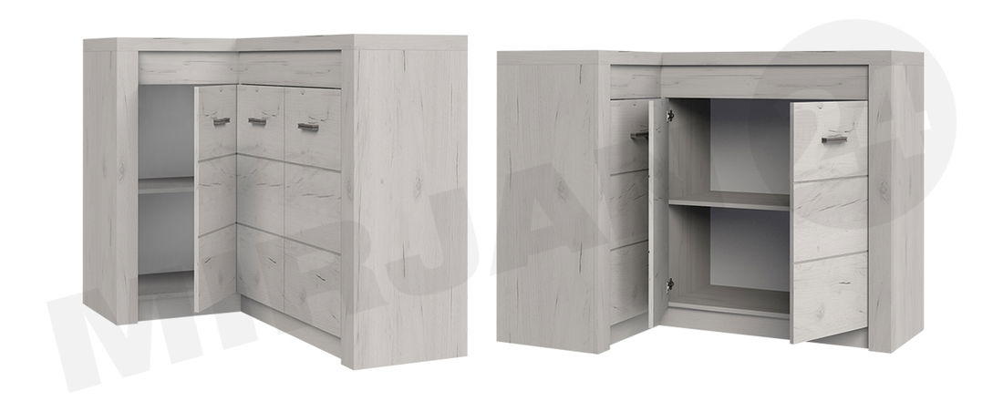 Rohová komoda Nadenas N15 O (jaseň tmavý) 