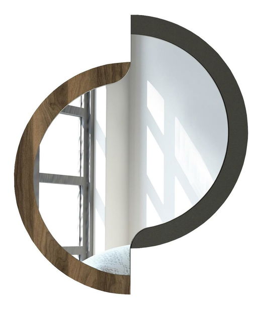 Dekoratívne zrkadlo Pisovo (orech + čierna) 