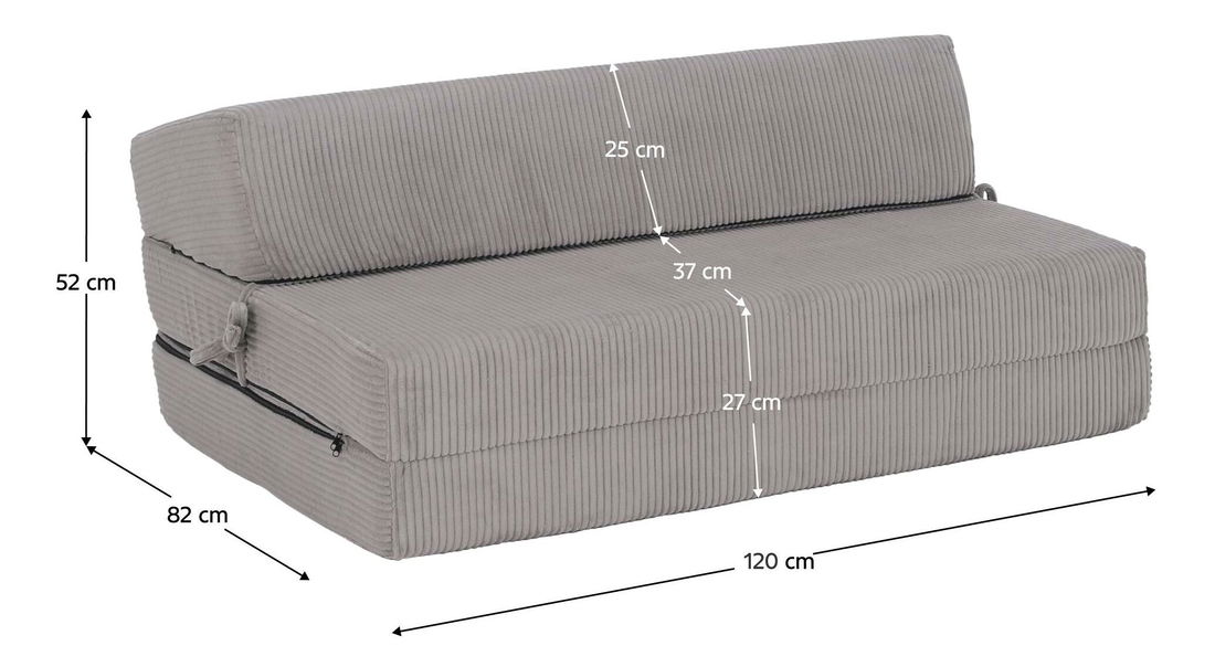 Széthúzható fotel Viajado (szürke) 