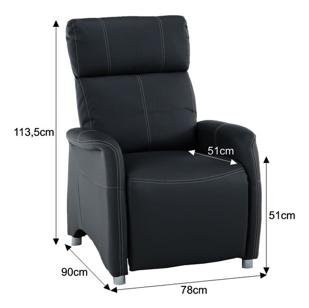 Relaxačné kreslo Francesco CH-113100 koža PU čierna