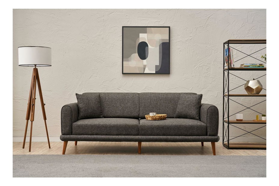 Háromszemélyes kanapé Sorenella (antracit + dió)