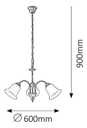 Csillár Francesca 7373 (bronz + rizskő üveg)