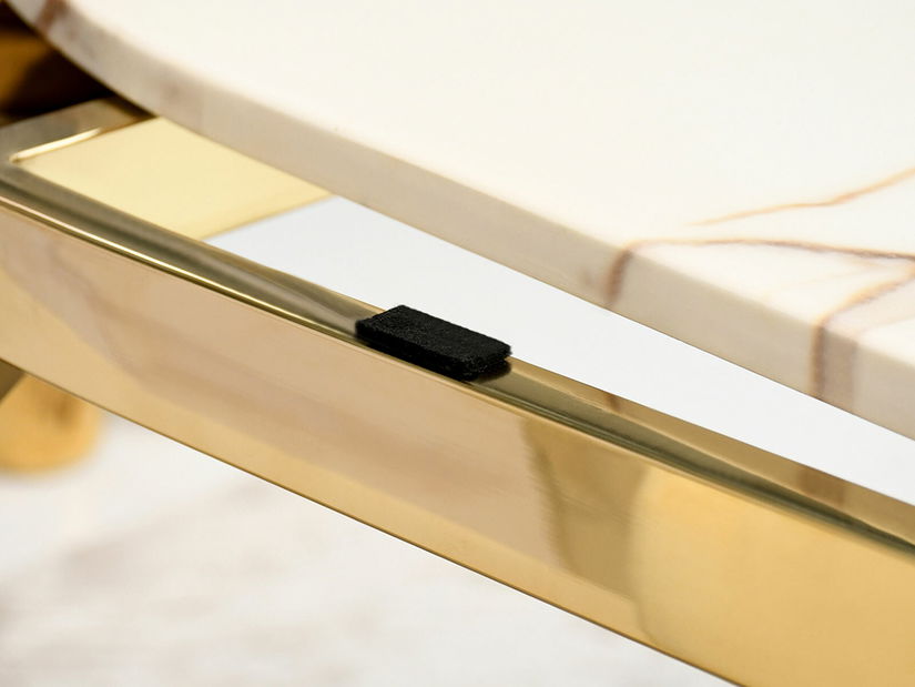 Jedálenský stôl Alimenticia (mramor + zlatá)