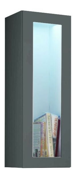 Vitrină Zylia 90 (Gri + Gri lucios) (fără iluminat)