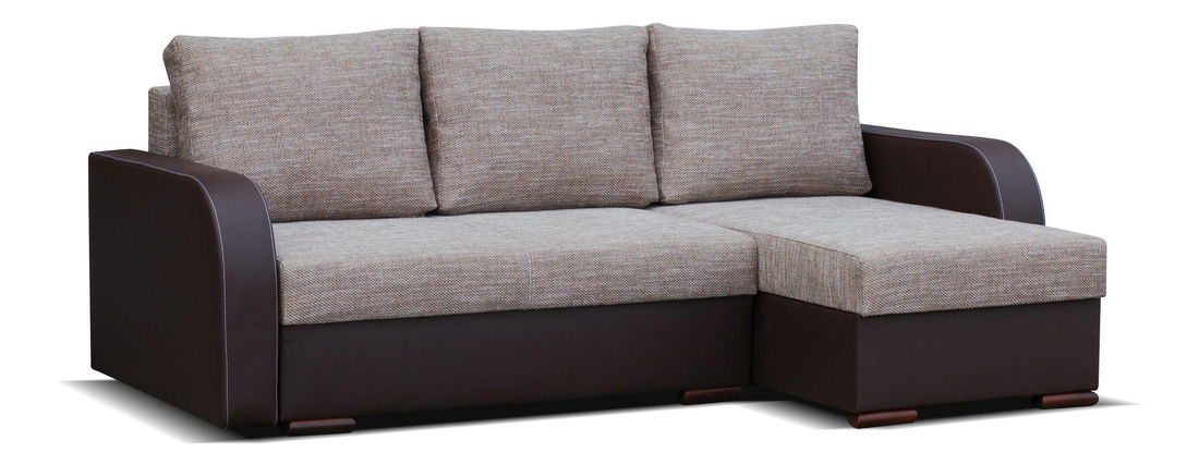 Rohová sedačka Flaxia (svetlosivá + čierna) (P)