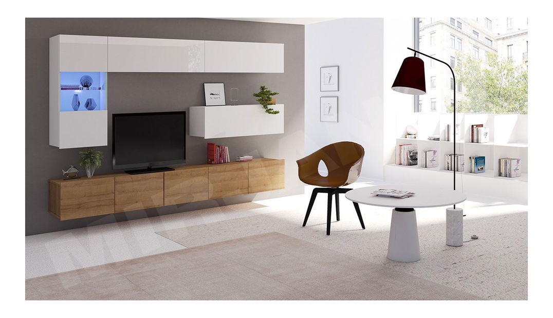 Nábytok do obývacej izby Badiani IV (dub zlatý + biela)