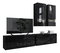 Mobilier living Berny 9 (Negru + Negru lucios)