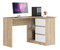Rohový PC stolík Bodhi (dub sonoma + biela) (P)