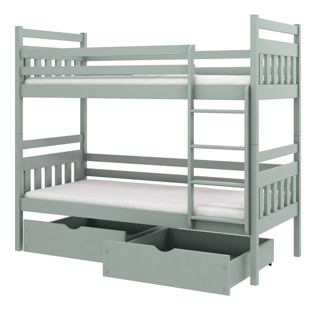 Gyerekágy 90 x 190 cm ARAS (ágyráccsal és tárolóhellyel) (grafit)