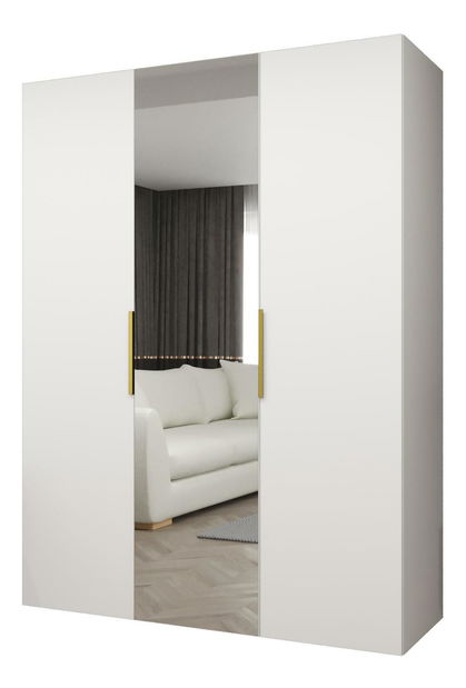 Dulap de haine 150 cm Mirabella 2 (alb + Auriu)