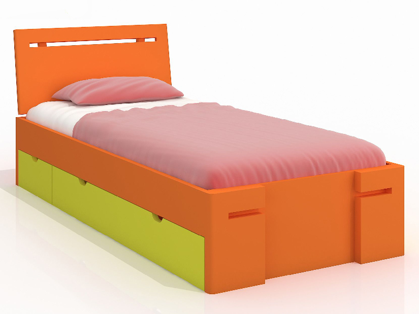 Jednolôžková posteľ 90 cm Naturlig Kids Bokeskogen High Drawers (borovica) (s roštom)