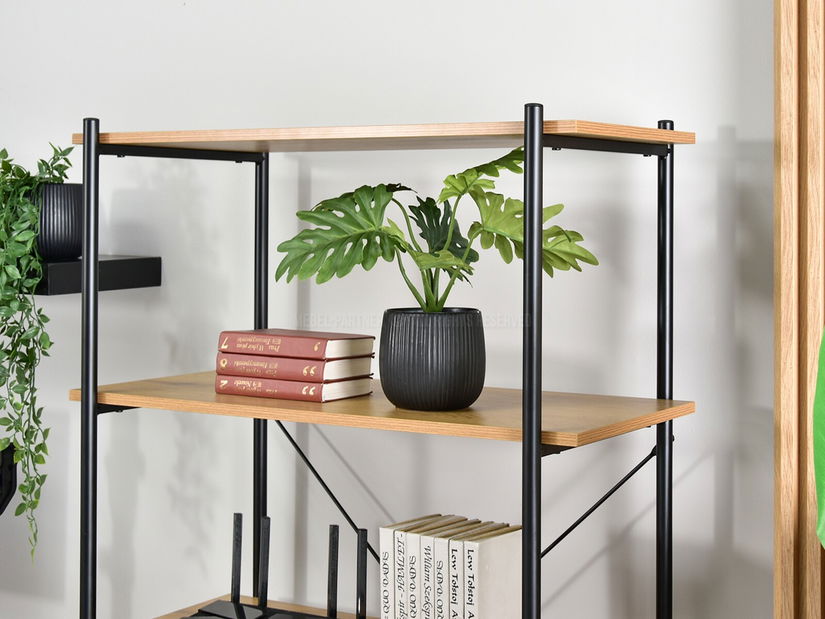 Regál Almasa A4 (dub + čierna)