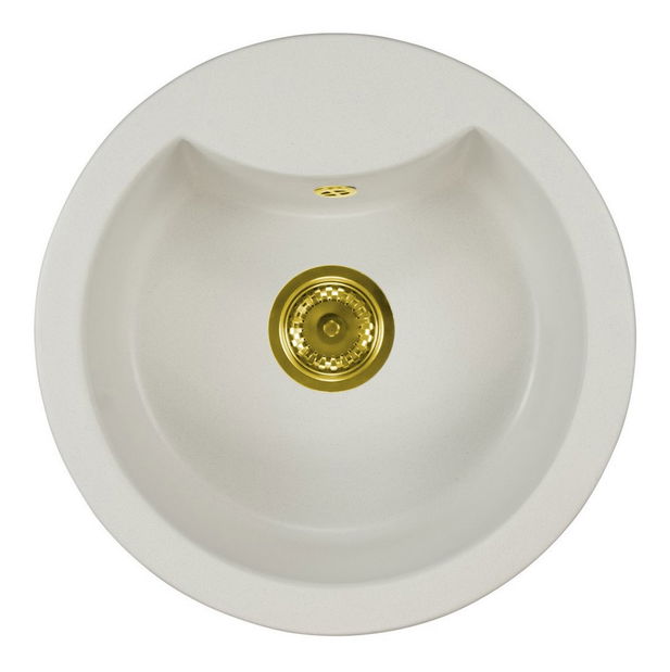 Chiuvetă de bucătărie Mellusa (alb) (fără orificiu pentru robinet)