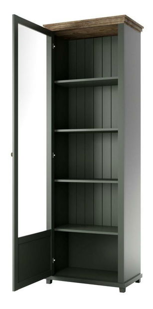 Vitrina Elvina Typ 05 (tamnozelena + hrast lefkas) (L)