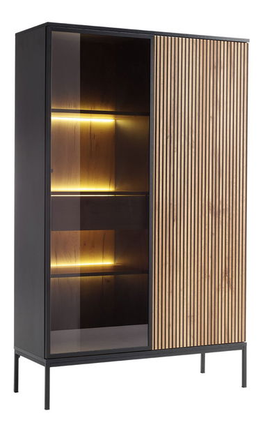 Vitrína Dernas WTSZ14 (grafit + dub wotan)