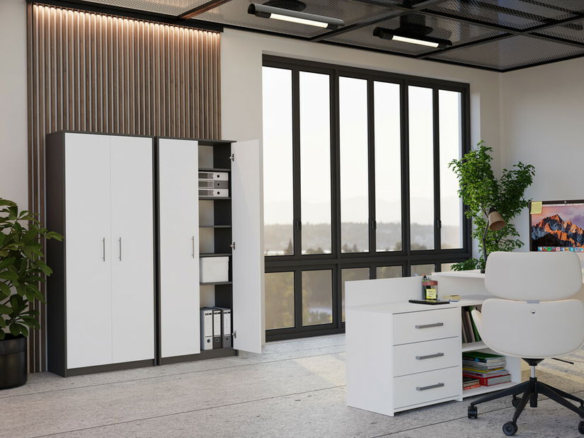 Polcos szekrény Obtenidas 1 (antracit + fehér)