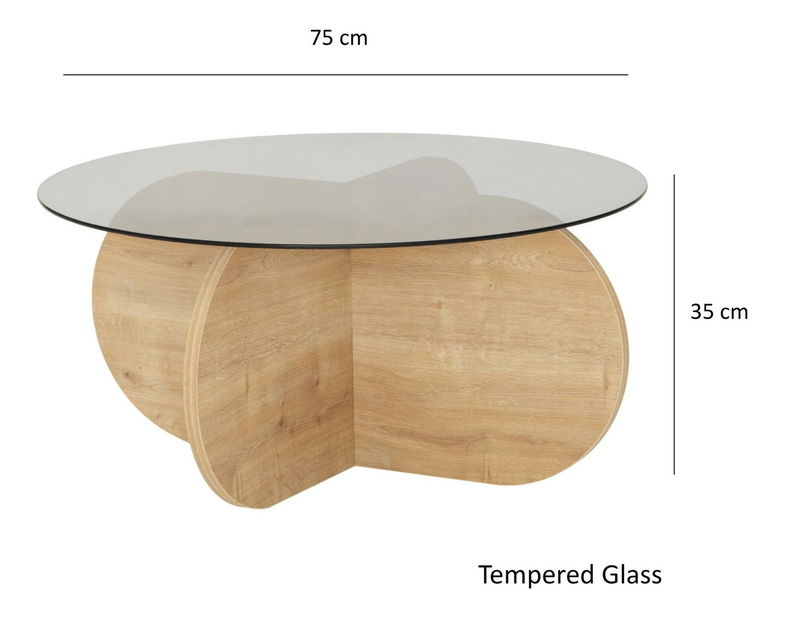 Stolić za kavu Bubbly (zafirov hrast + siva)