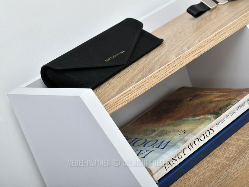 Masă PC Aspart (stejar + alb)