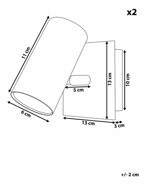 Set 2 buc iluminat de perete Rue (argintiu) 